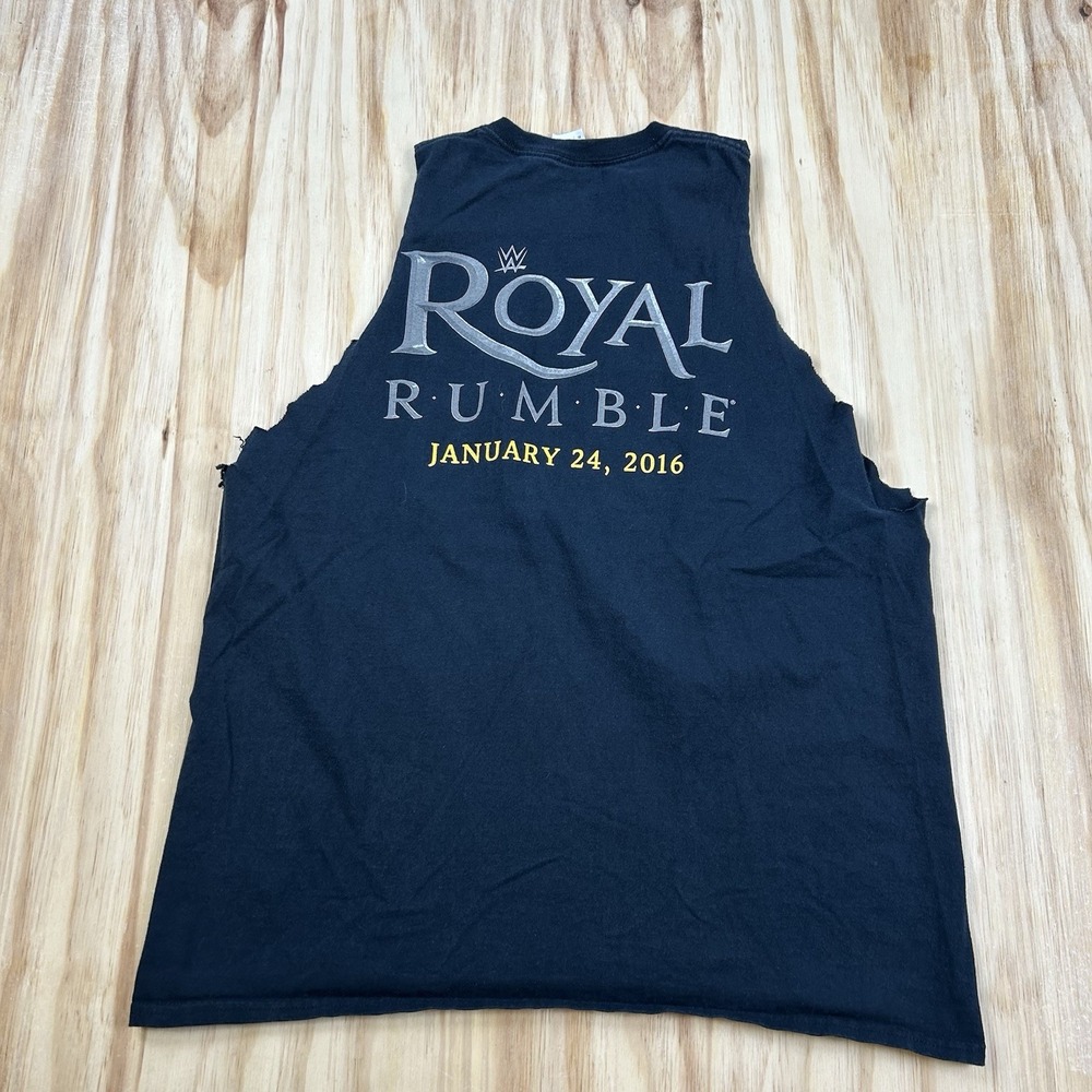 WWE Royal Rumble January 24 2016 Cut Off T Shirt Black XL Wrestling